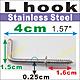 L hooks _ Stainless Steel_4cm _ 10pcs 